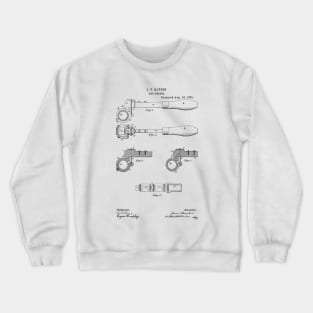 Pipe Wrench Plumbing Tool Vintage Patent Hand Drawing Crewneck Sweatshirt